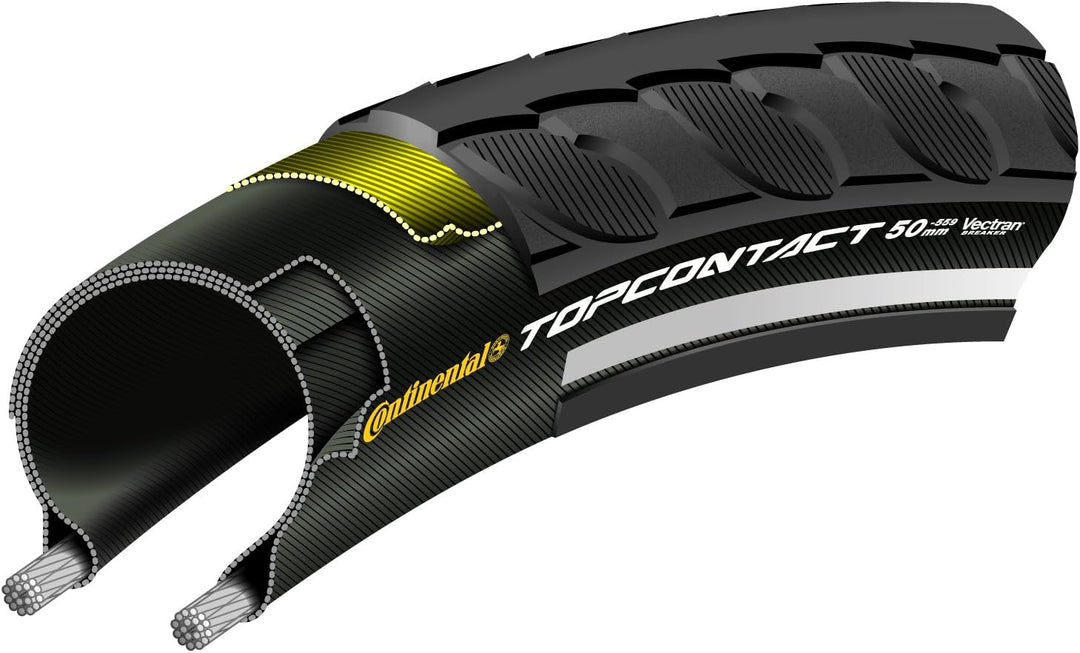 Continental Fahrradreifen Top Contact 2 32-622 (700 x 32 C) Schwarz, 32-622 (700 x 32 C) Schwarz