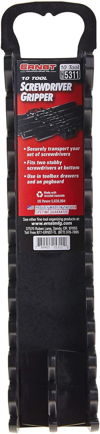 Ernst Manufacturing Schraubendreher-Halter für 10 Werkzeuge, 5311 Schwarz, Schwarz