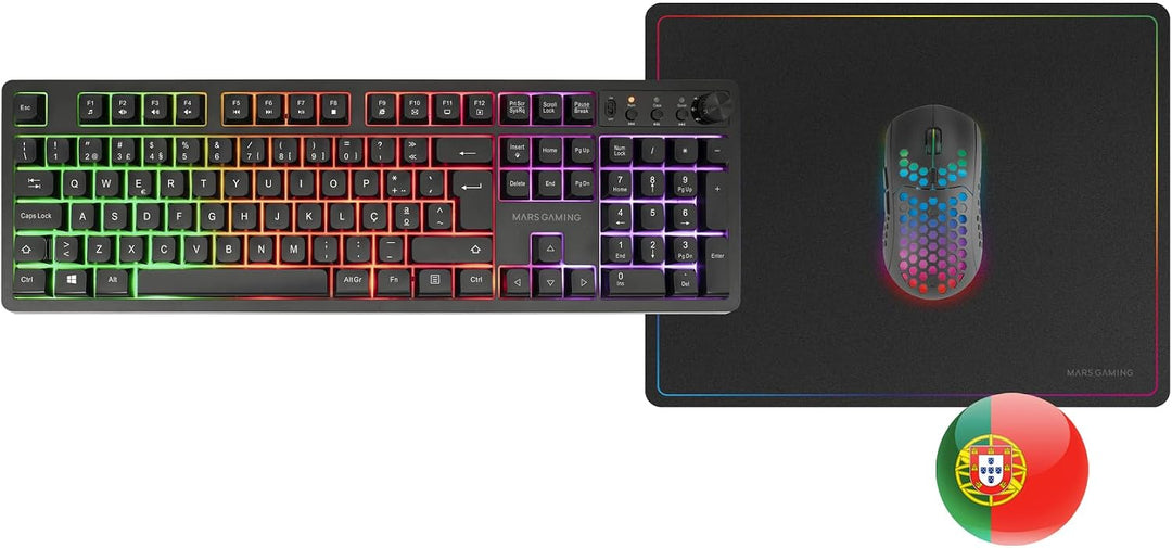 Mars Gaming MCPWX, Portugiesisch, Kabelloses Gaming-Combo, DualPro Link 2.4GPRO-Technologie, Vollfor