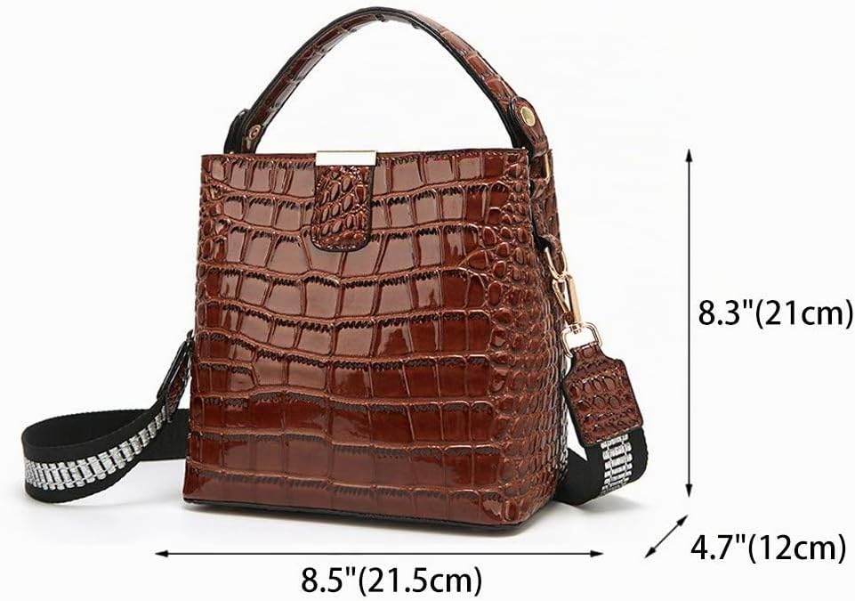 BUKESIYI Damen Tasche Umhängetasche Handtasche Frauen Klein Schultertasche Weekender Lack PU Leder C