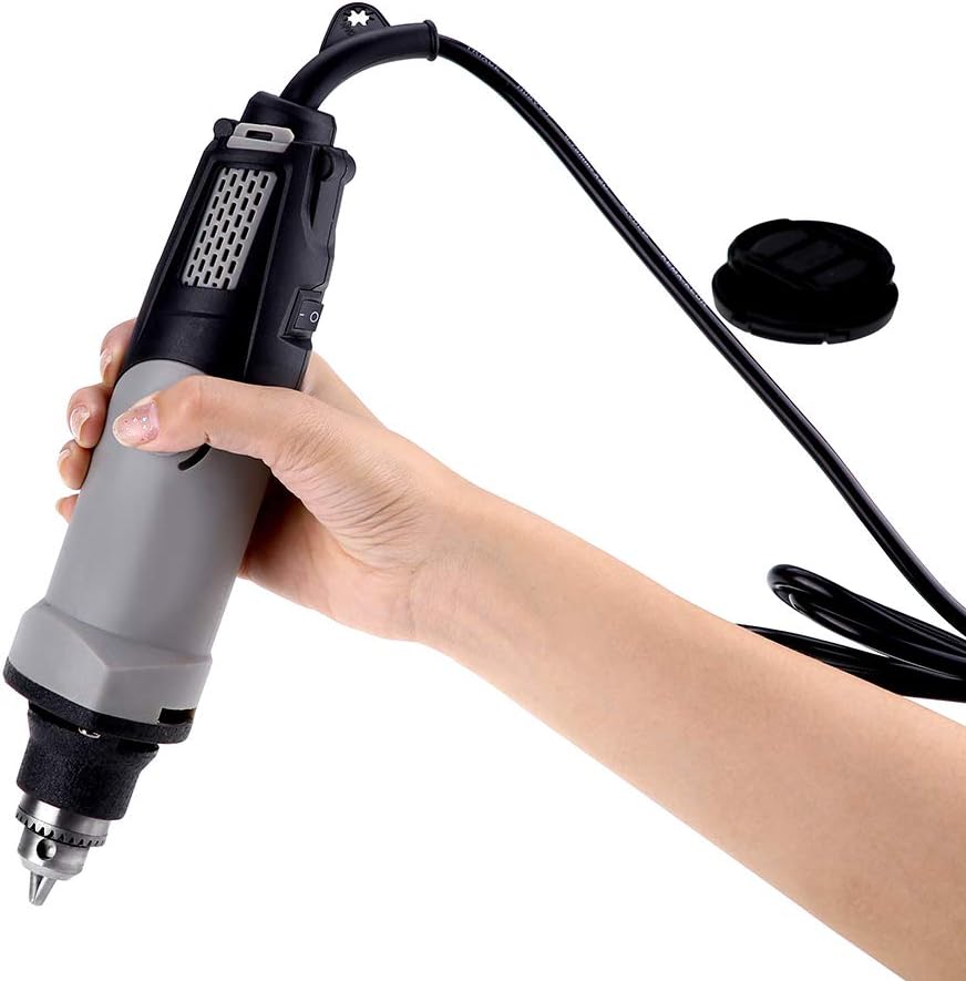 Uadme 400W Stabschleifer Geradschleifer, 6 Stufen Variable Drehzahl 0-28000r/min Mini Bohrmaschine R