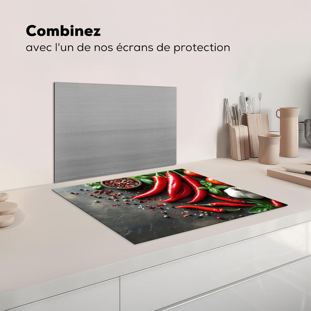 Herdabdeckplatte Einteilig Küche Herdabdeckung Induktionsfeld Ceranfeld Herdabdeckplatten Vinyl Matt