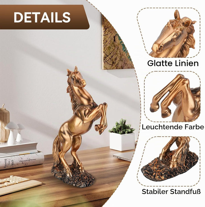 HERCHR Pferd Deko, Deko Statue Pferd, Deko Skulptur Modern, Stehendes Pferd Harz Statue für Home Dec