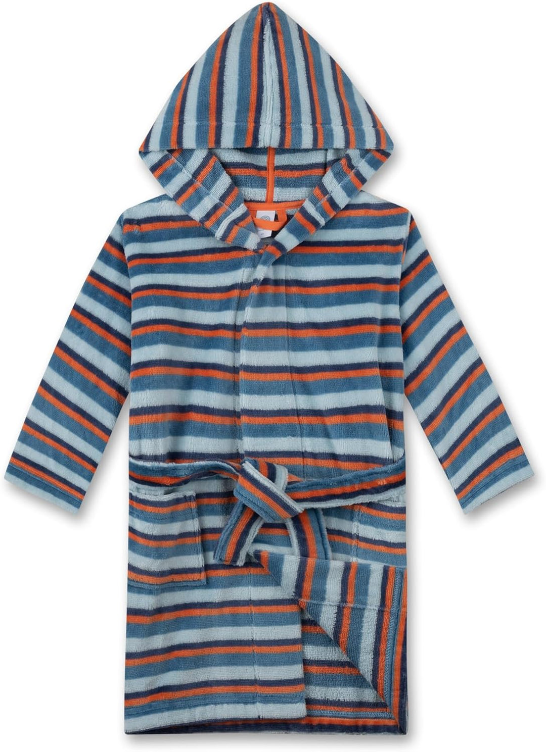 Sanetta Jungen-Bademantel Bunt Ringel | Hochwertiger Bademantel für Jungen mit Kapuze und Gürtel. Ba