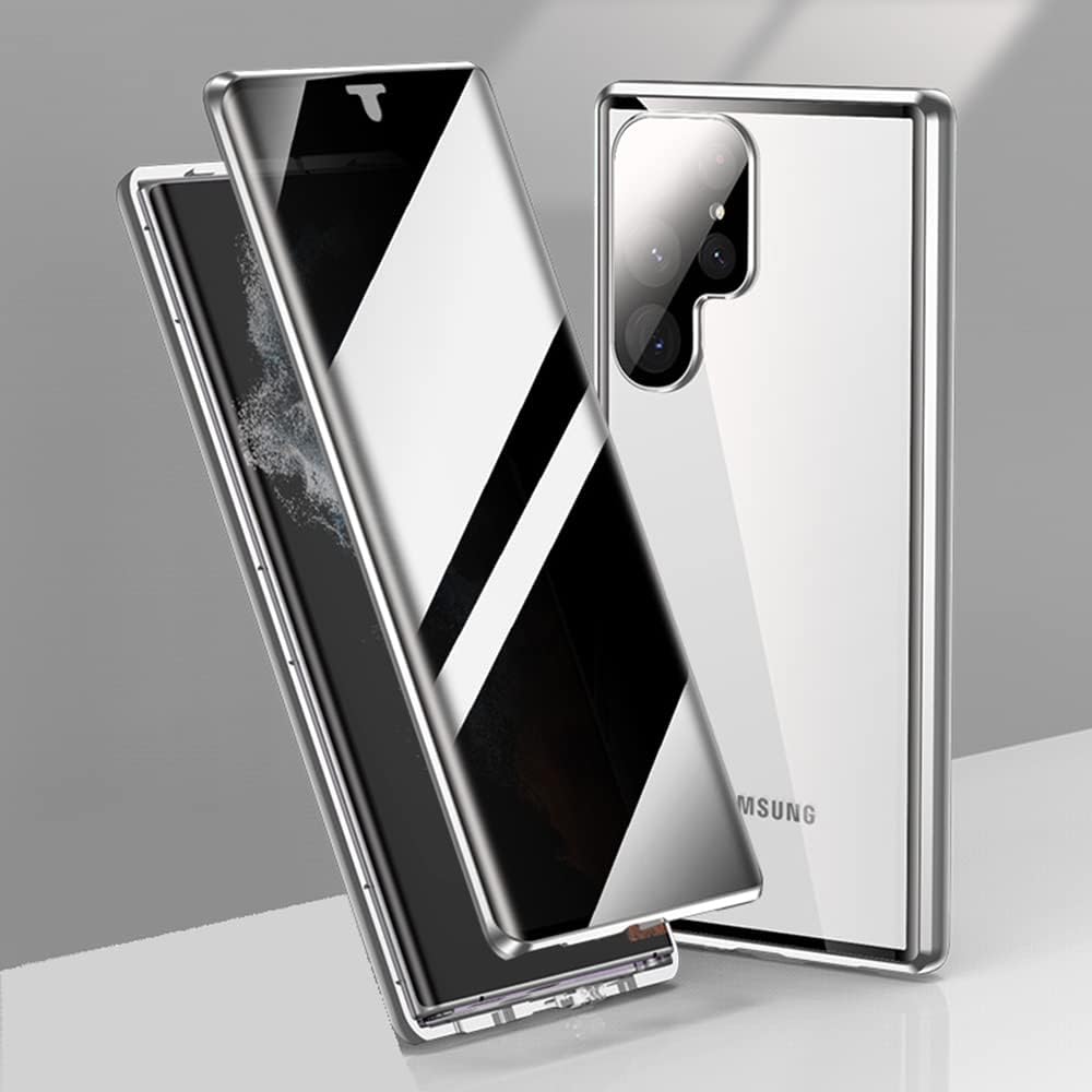 CeeEee Anti-Spy Case für Samsung S22 Ultra Hülle 5G Ultra Dünn Magnetische Cover mit Dual Gehärtetem