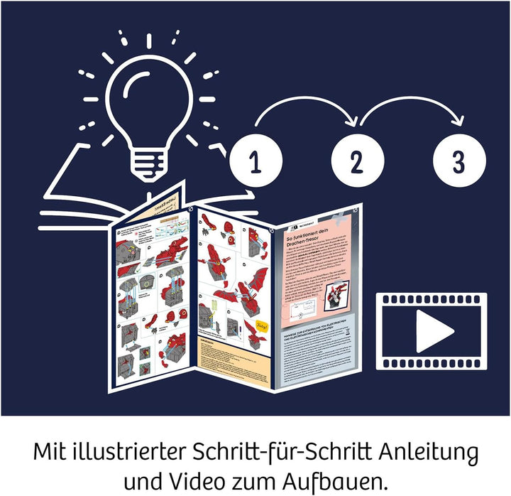KOSMOS 621360 Fun Science Drachen-Tresor, elektronische Drachen Spardose, Experimentierkasten zu Mec