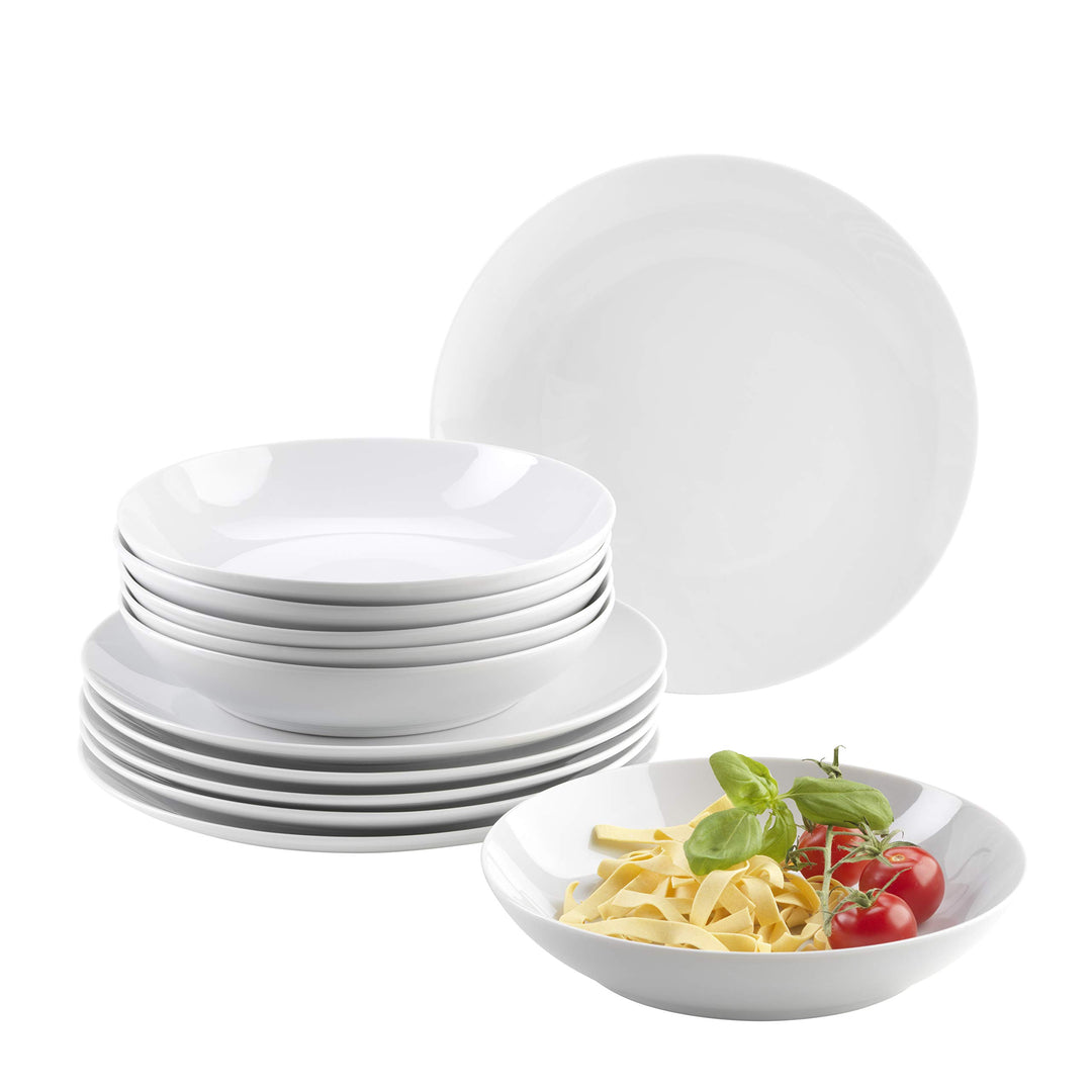 Mäser Barca Teller-Set für 6 Personen, 12-TLG. Tafelservice, Porzellan Tafelservice 12-tlg. 6 Pers.,
