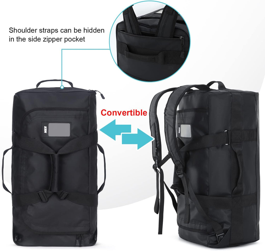MIER Sporttasche Herren Wasserresistente Reisetasche 60L gross Heavy Duty Convertible Sportrucksack