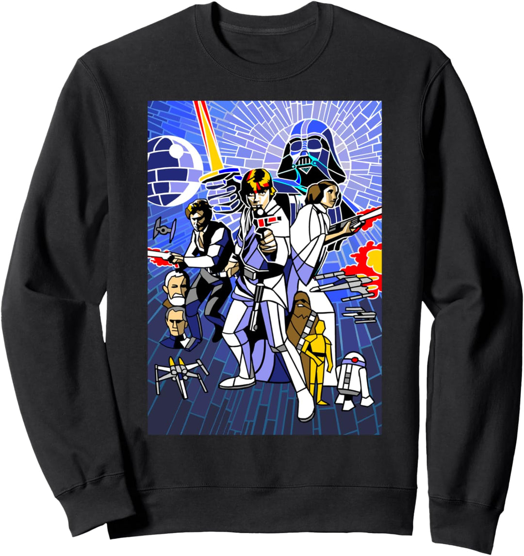 Star Wars Group Shot Stained Glass Poster Sweatshirt