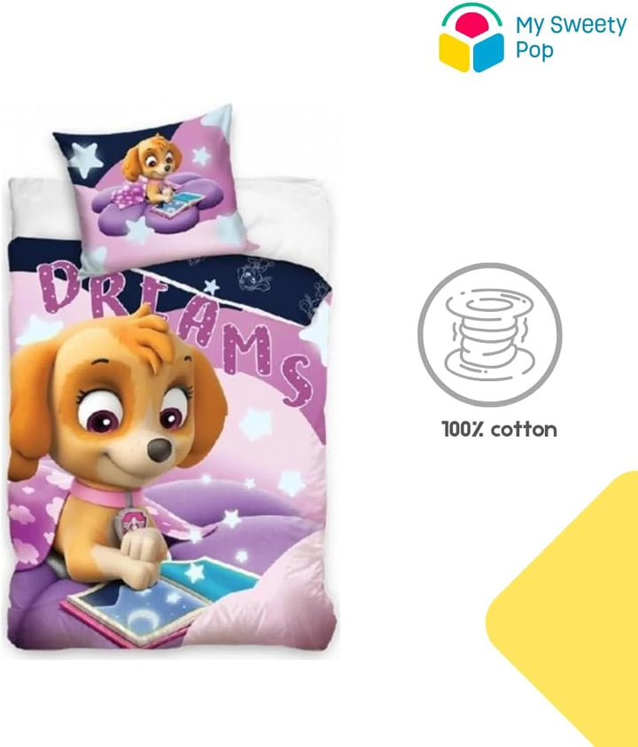 My sweety pop Bettwäsche – 2-teilig – für Kinder – Baby-Bettbezug – wendbar – 100 x 135 cm – Kissenb