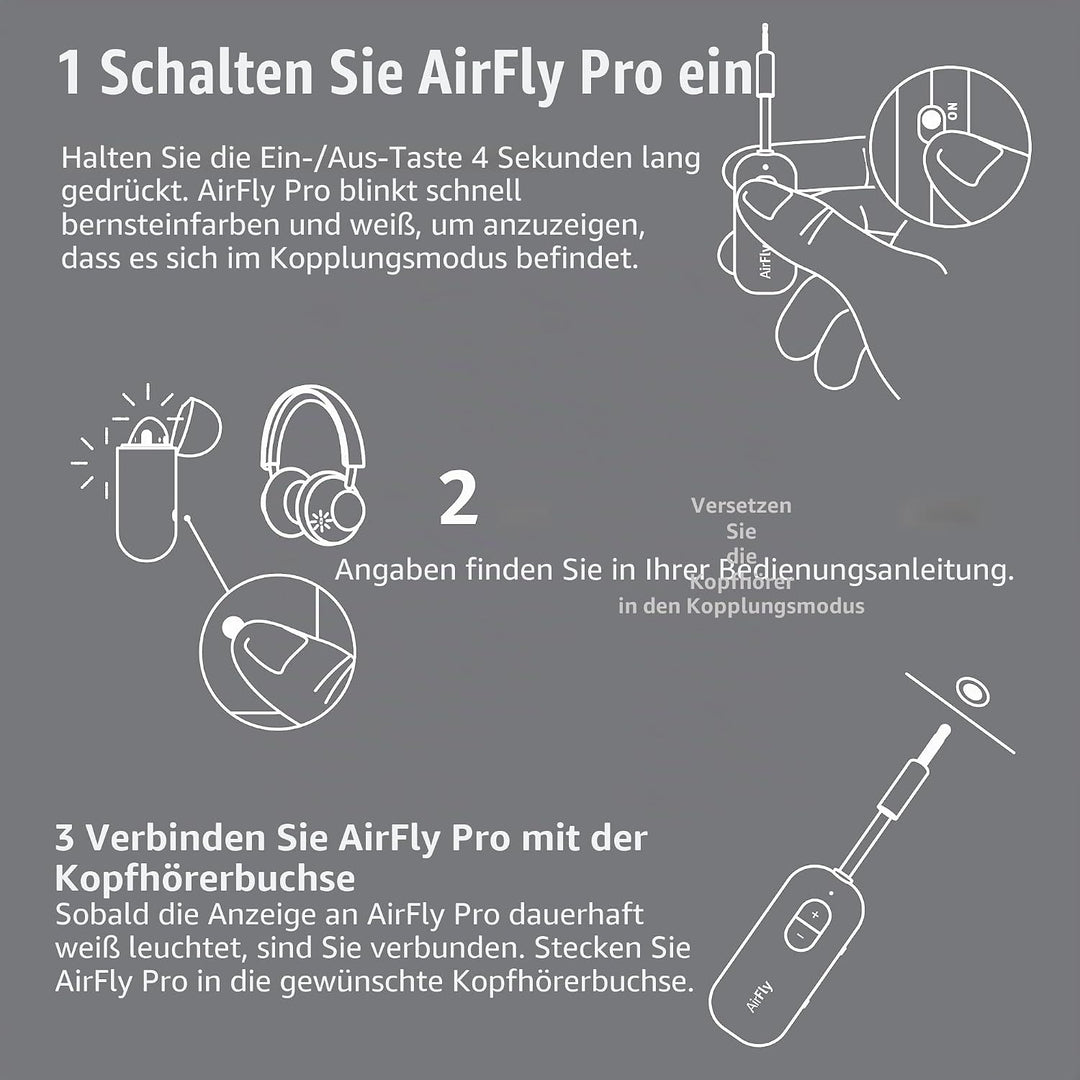 Twelve South AirFly Pro Bluetooth Wireless Audio Transmitter/Receiver für bis zu 2 AirPods/Wireless