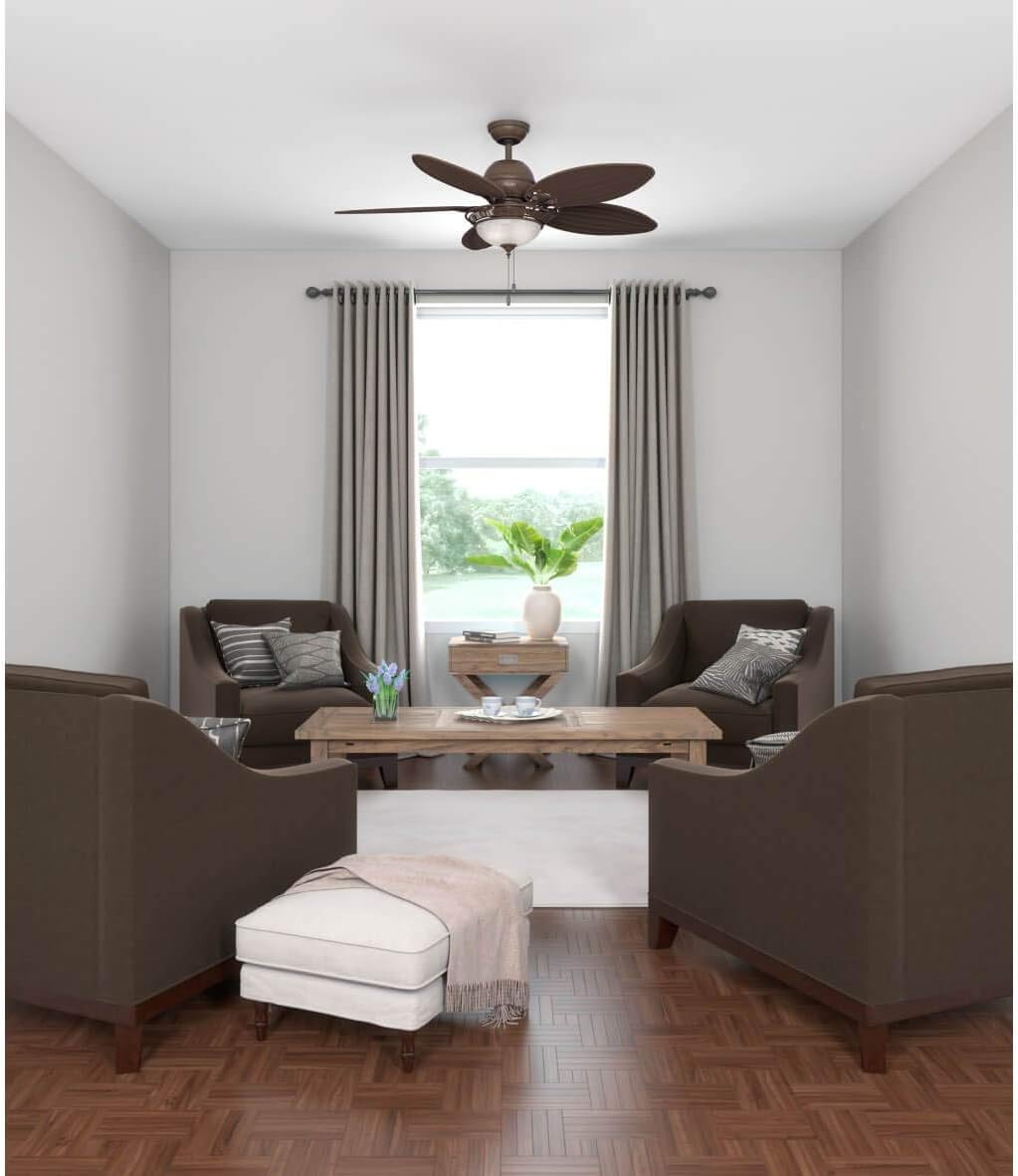 HUNTER FAN Indoor-Deckenventilator Caribbean Breeze 137 cm mit Beleuchtung und Zugschalter, Bronze v