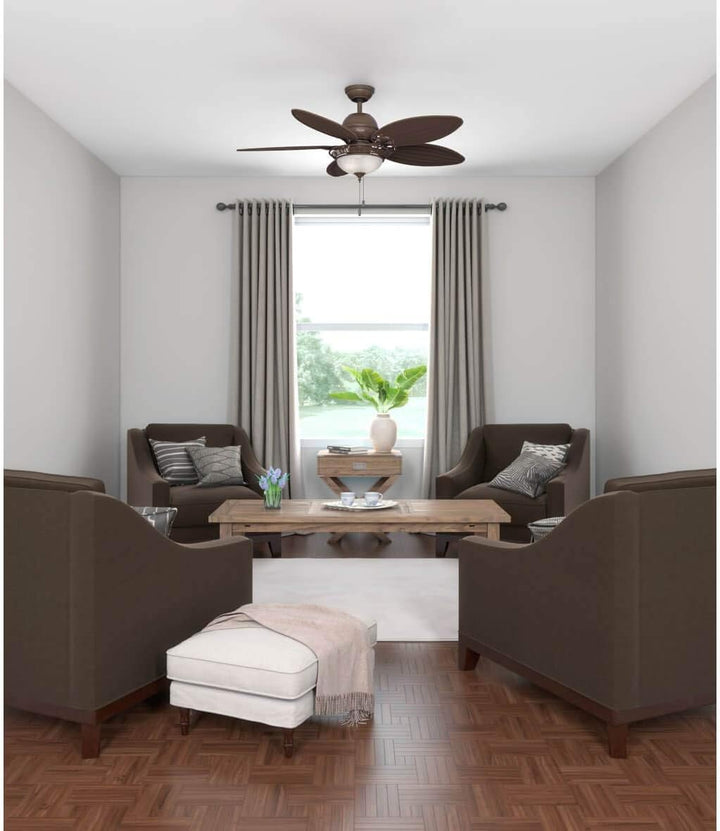 HUNTER FAN Indoor-Deckenventilator Caribbean Breeze 137 cm mit Beleuchtung und Zugschalter, Bronze v