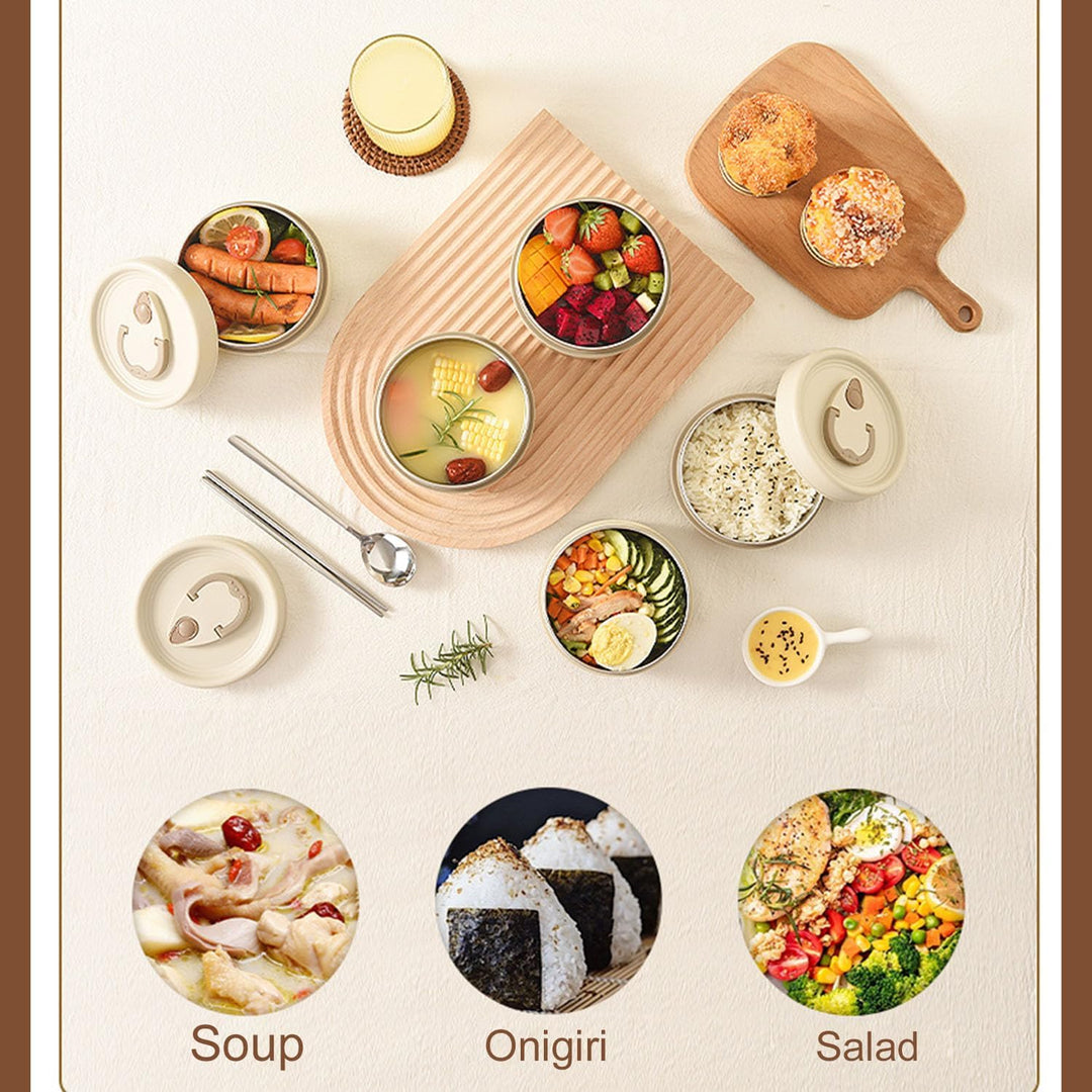 Sightday 4 Stück Thermo Lunchbox Edelstahl Mit Tasche,Thermobehälter Für Essen,Auslaufsicher Essen W