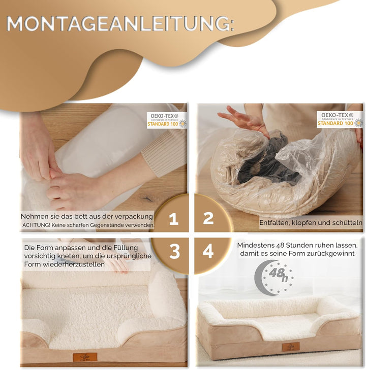 Orthopädisches Katzenbett waschbar & abnehmbar – Premium Memory Foam Haustierbett mit wasserdichtem
