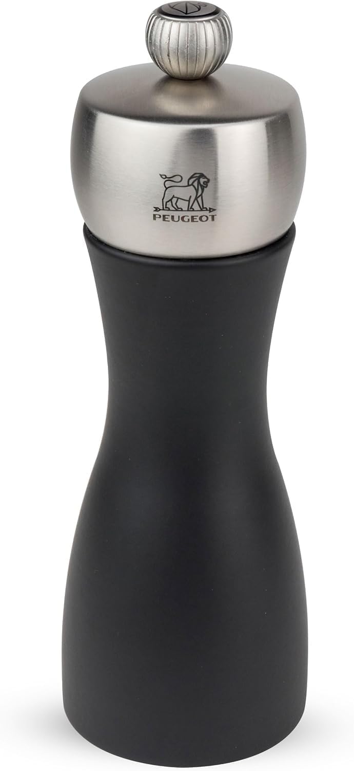 Peugeot Fidji Manuelle Pfeffermühle, Klassische Mahlgradeinstellung, Höhe: 15 cm, Holz, Schwarz, 171