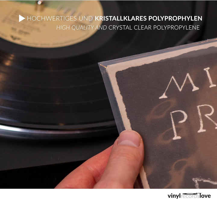 Schallplatten Hüllen | 50 Stück Vinyl Schutzhüllen | Extra dicke Aussenhüllen für 12" | Plattenhülle