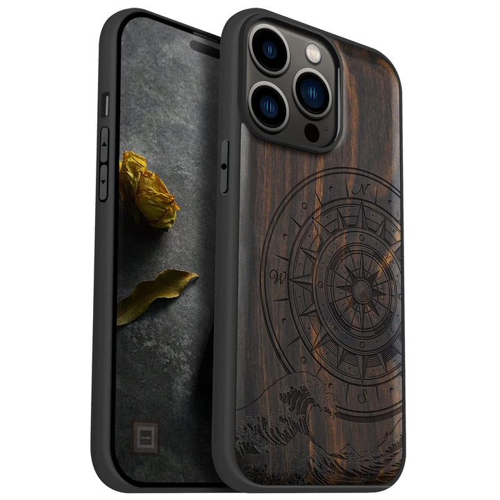 Carveit Handyhülle für iPhone 14 Pro Max Holz Cover kompatibel mit MagSafe Massivholz für Apple 14 p