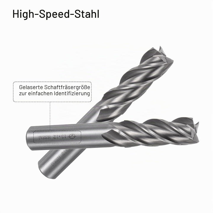 QUARKZMAN 2Stk Hartmetall Schaft Fräser 4-Schneidig 13mm / 0.51" Schnellarbeitsstahl Cnc Fräser Bits