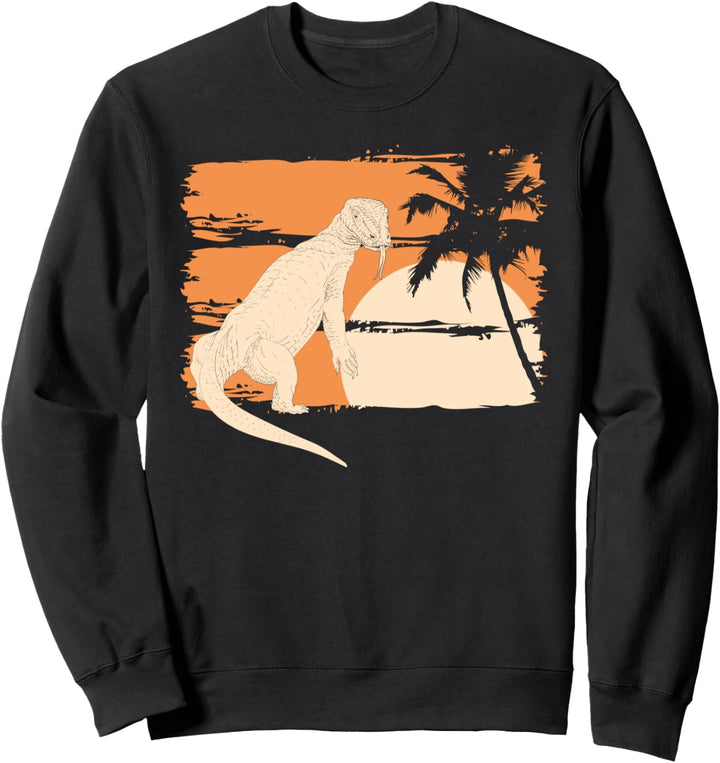 Indonesien Reptil Echse Waran Sonnenuntergang Komodowaran Sweatshirt