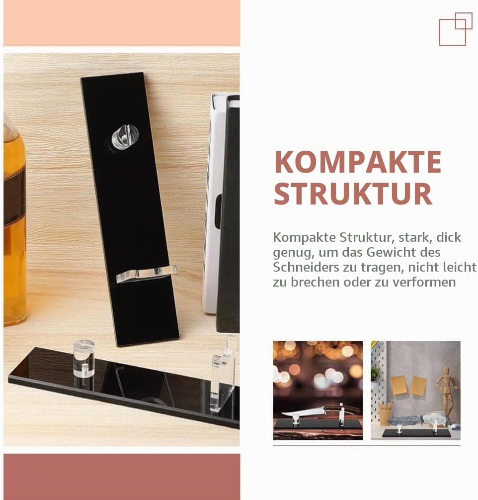 Milisten Messerständer Acryl- Messerhalter mit Feststehender Klinge Messerkollektion Displayhalter M
