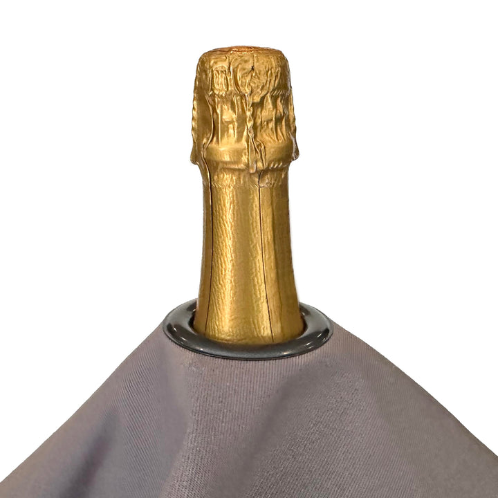 Classic Collection, Flaschentuch mit Metallring für Sektkübel, Baumwolle, 54 cm, Mittelloch (Platin