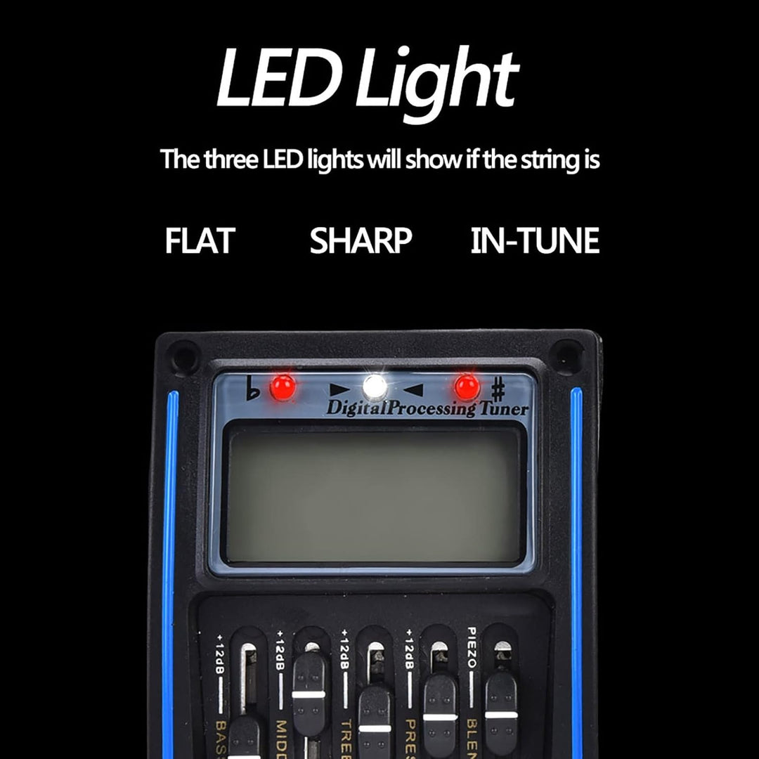 Gitarren-Tonabnehmer-Set, 5-Band-Vorverstärker-EQ-Equalizer, Piezo-Digital-Tuner-Tonabnehmer für Aku