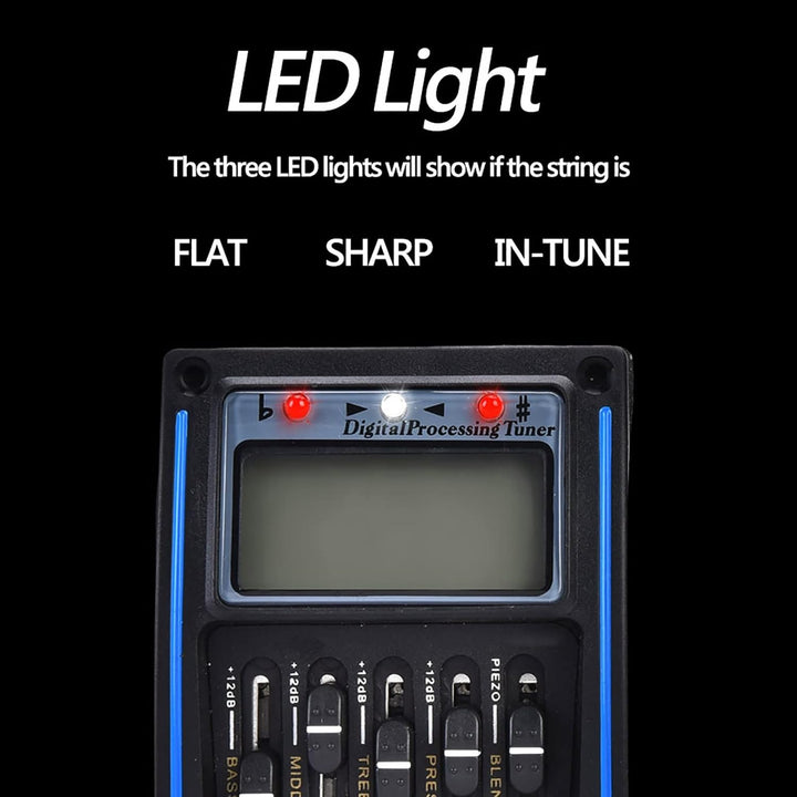 Gitarren-Tonabnehmer-Set, 5-Band-Vorverstärker-EQ-Equalizer, Piezo-Digital-Tuner-Tonabnehmer für Aku