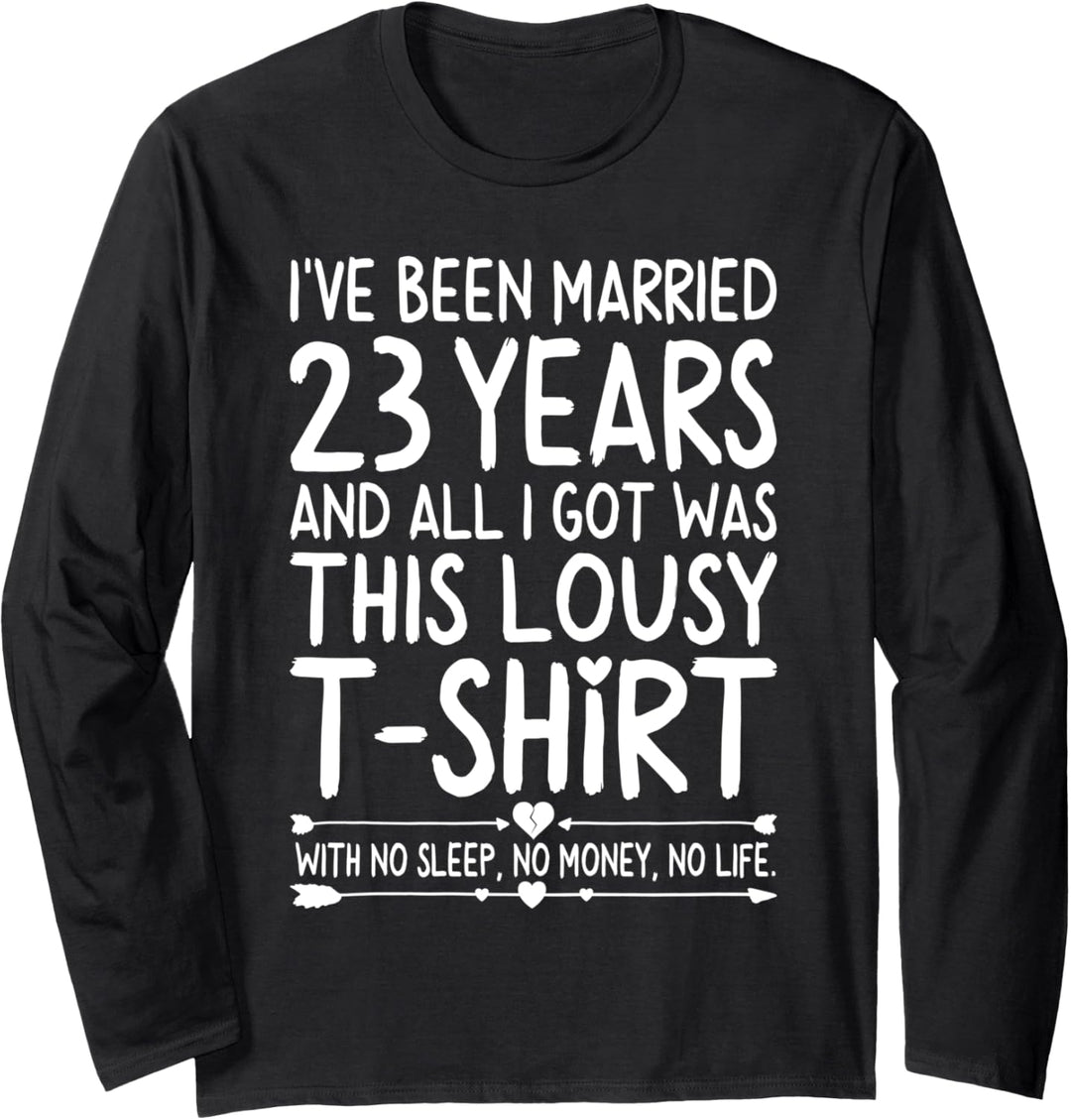23rd Wedding Anniversary Shirt for Her Him Wife and Couples Langarmshirt