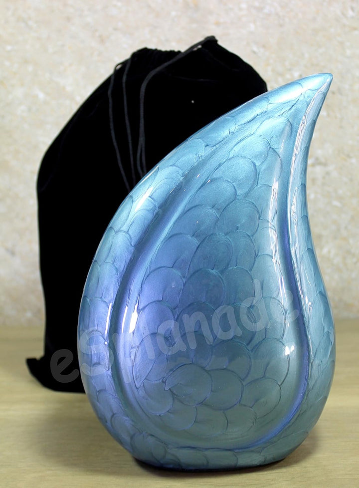 eSplanade Teardrop Cremation Urn Memorial Container Jar Pot | Cremation urn | Metal urn | Burial urn