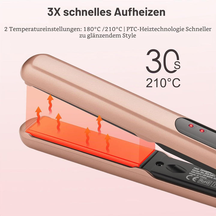 JAETON Mini Glätteisen Haarglätter für Kurze Haare,Reise Glätteisen Klein,Duale Spannungsversorgung,