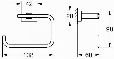 GROHE Essentials Cube - WC-Papierhalter (Metall, Verdeckte Befestigung, langlebige Oberfläche), chro