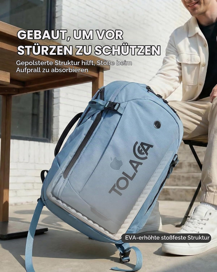 Tolaccea Business Laptop Rucksack 32L, Reiserucksack mit 15,6 Zoll stosssicherer EVA-Laptoptasche,Ha