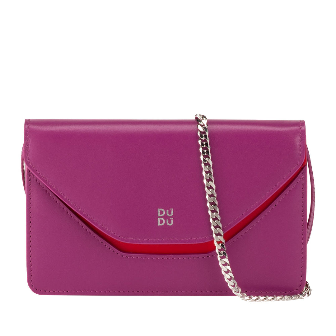 DUDU Kleine Damen-Umhängetasche Made in Italy aus echtem Leder, umwandelbar in Gürteltasche, Mini-Um