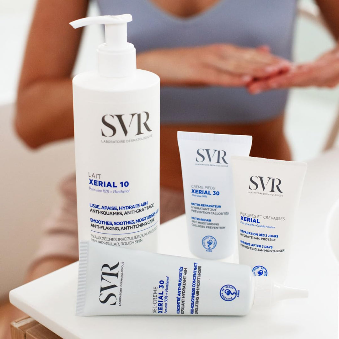 SVR - Xerial Körperpeeling – Peeling, glättend, gegen Ugosität, eingewachsene Haare – für trockene b