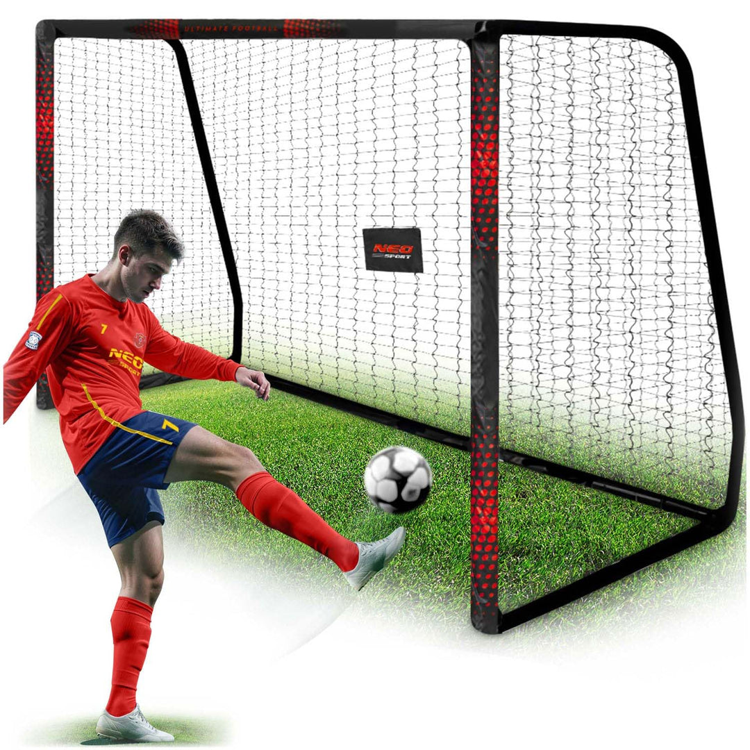 Neo-Sport Fussballtor Fussball Tor für Kinder und Erwachsene Mit Schutzhülle 300 x 200 x 120 cm Schw