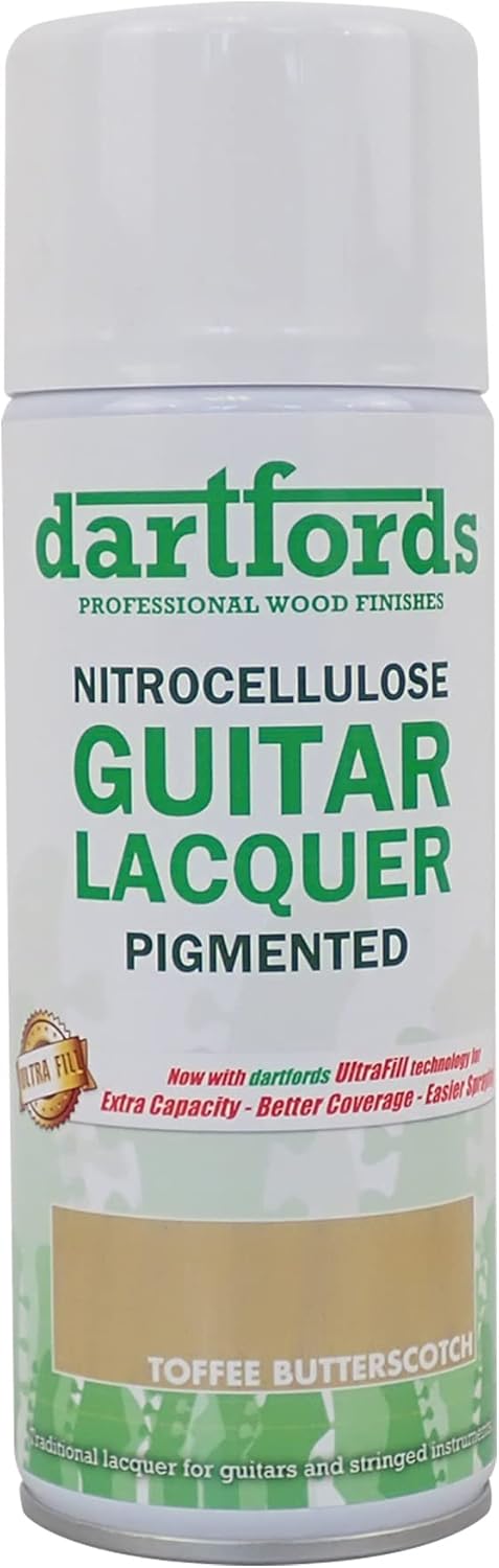 dartfords Nitrozellulose-Gitarrenlack, getönt, Butterscotch (Toffee), Sprühdose, 400 ml Butterscotch