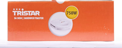 Tristar Sandwichmaker SA-3050, Kontaktgrill mit Kontrollleuchte, 0,7m Kabellänge, 750 Watt, 22x13cm