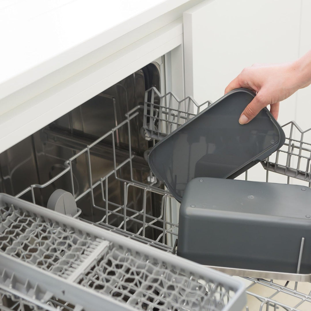 Brabantia Abfalleimer, Kunststoff/Edelstahl, Dunkelgrau, 22 x 13 x 11 cm, 1 Einheiten Dark Grey, Dar