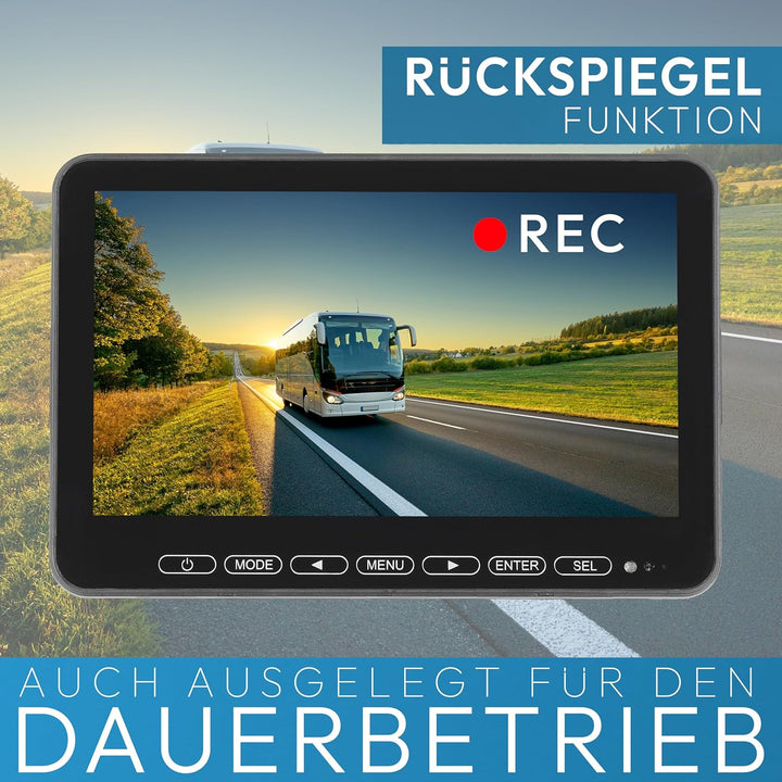 VSG24 10“ Element HD XL Funk Rückfahrsystem Akku Magnet für Wohnmobil & LKW, KFZ Set Rückfahrkamera