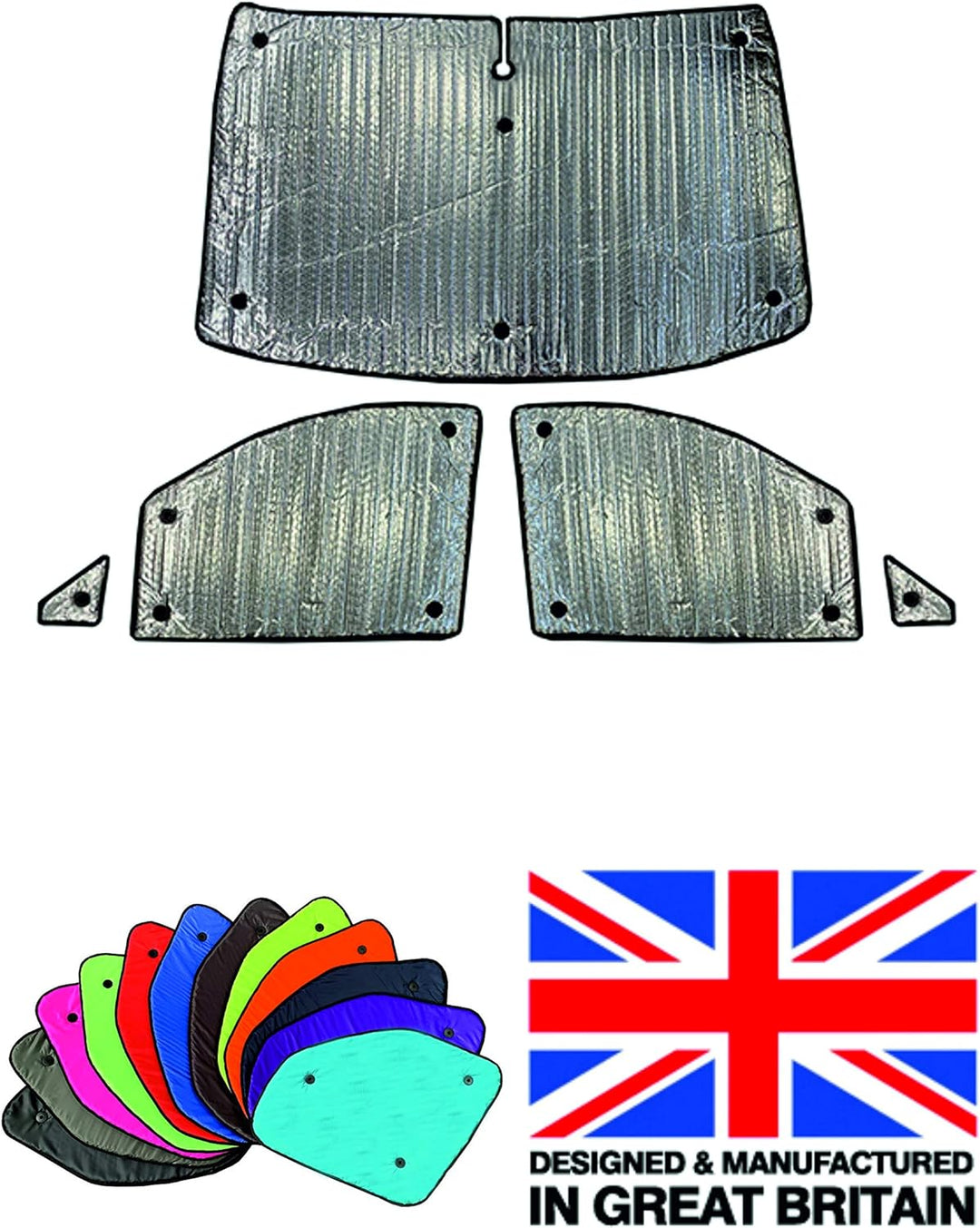 Fensterrollo-Set für Mercedes Viano (2003–2014) Front-Set, wendbar, thermobeständig, mit grauem Futt