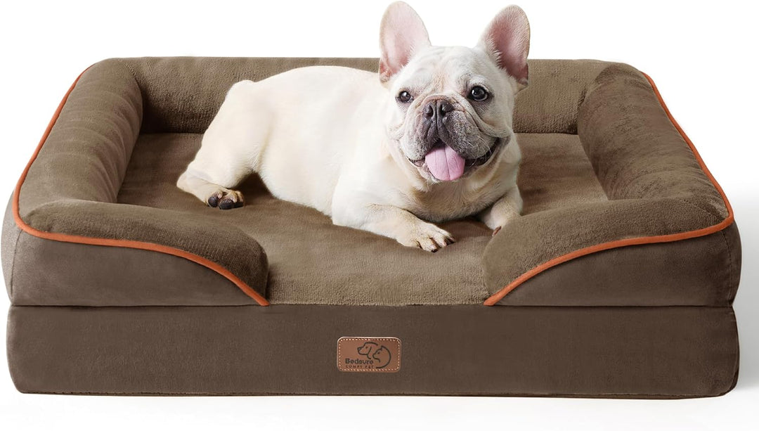 Bedsure orthopädisches Hundebett Ergonomisches Hundesofa - 71x58 cm Hundecouch mit eierförmiger Kist
