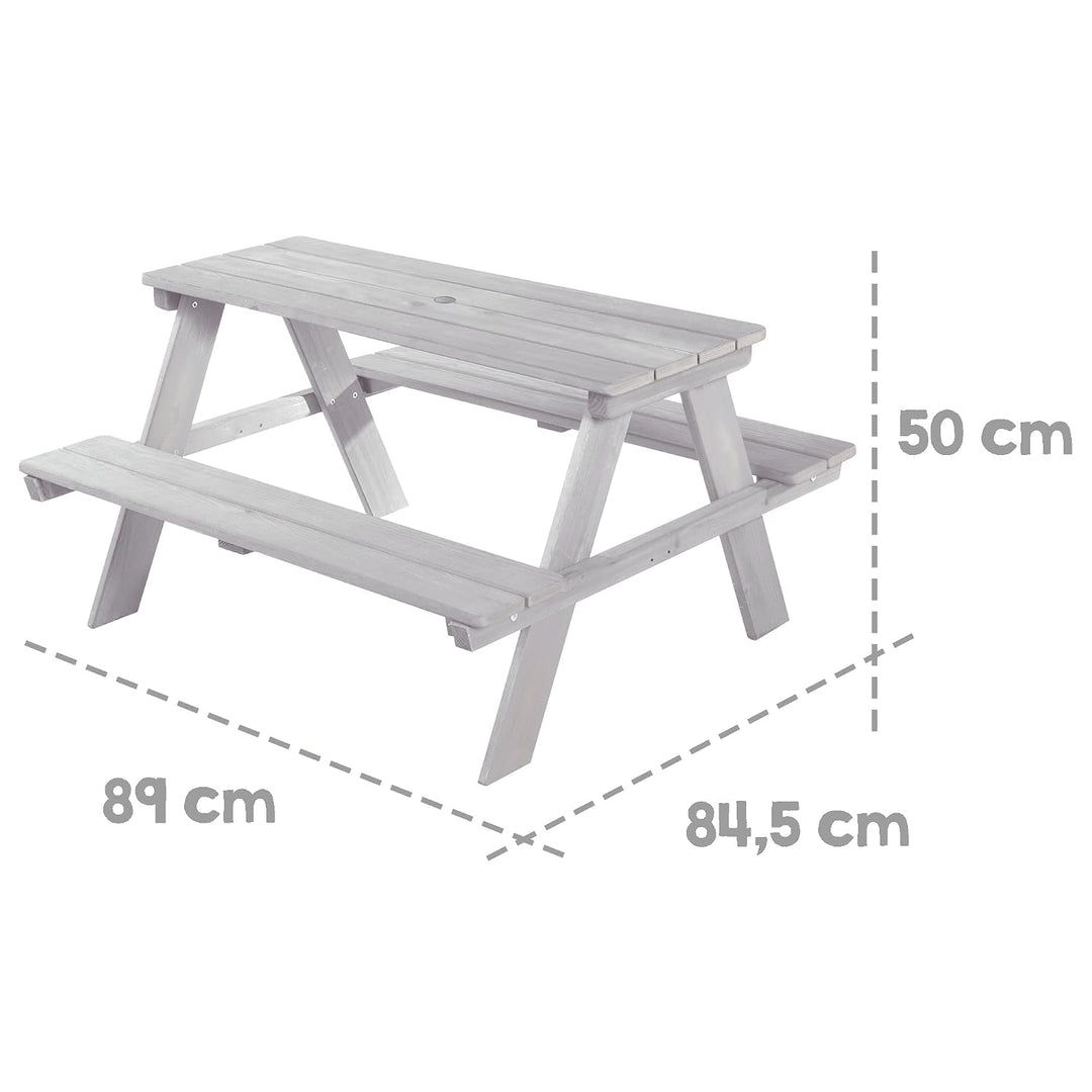 roba Kinder Outdoor+ Sitzgruppe inkl. Sitzkissen - Picknick for 4 - Garten Sitzgarnitur aus wetterfe