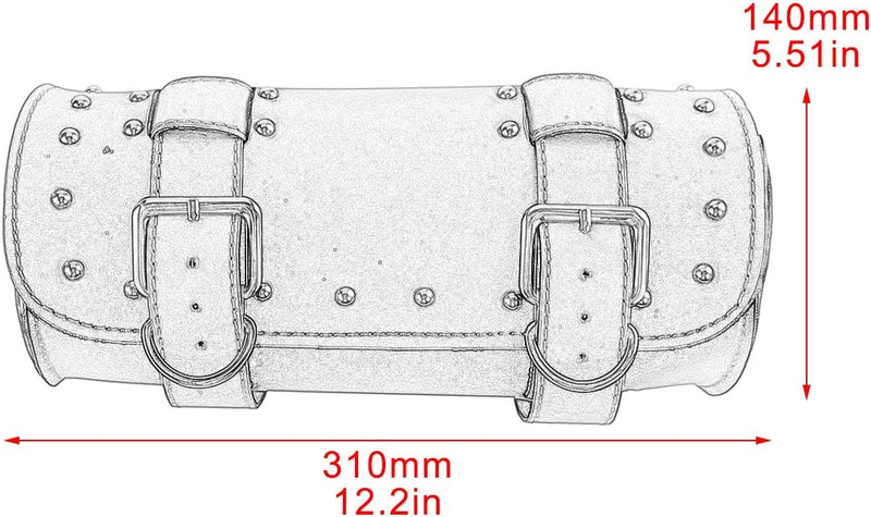 HDBUBALUS Universal-Motorrad-Lenker-Werkzeugtasche für Vorderradgabel, Rollaufbewahrung, Sissy-Bar,