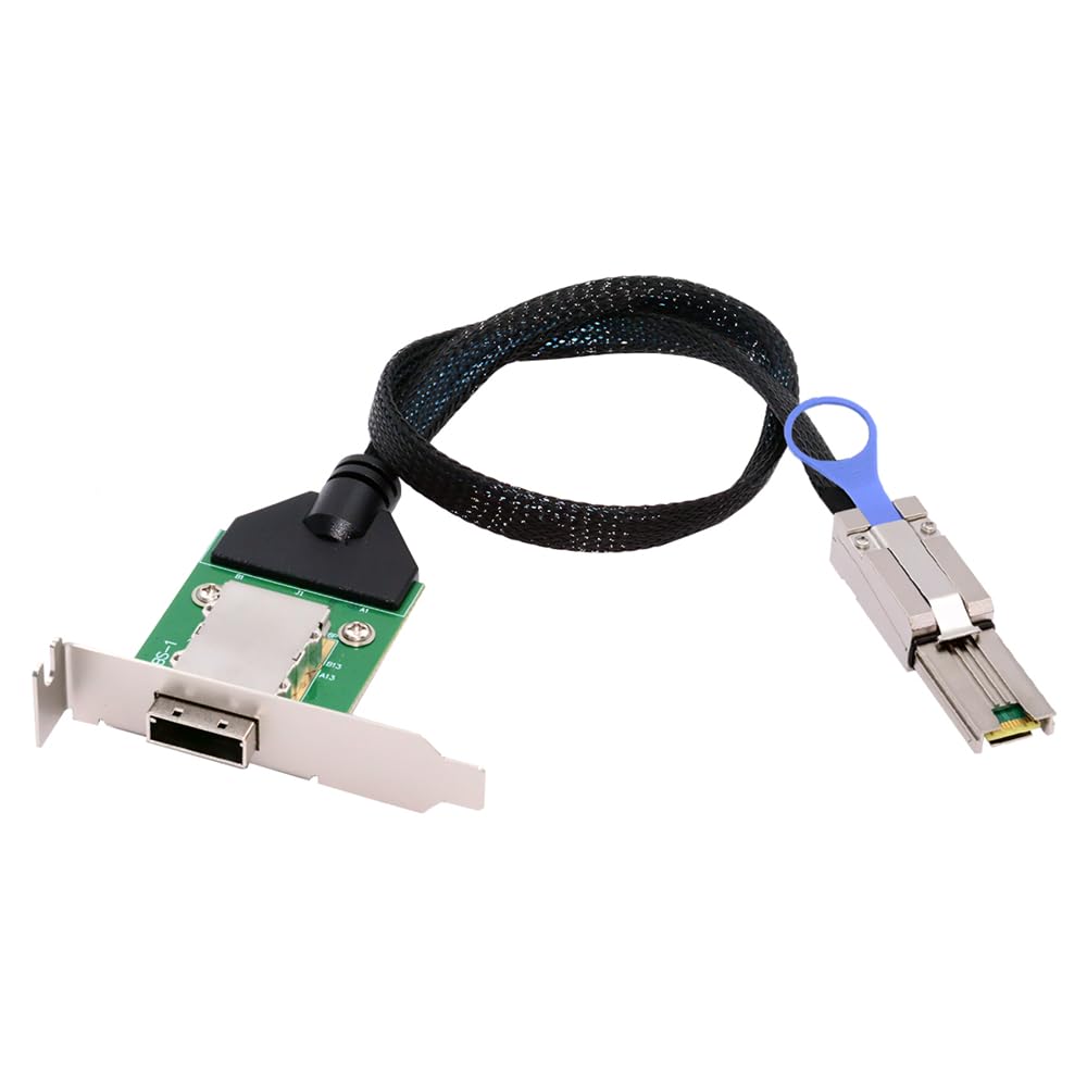 NFHK Externes Mini-SAS-Verlängerungskabel SFF-8088-Stecker auf SFF-8088-Buchse, PCBA mit Low-Profile