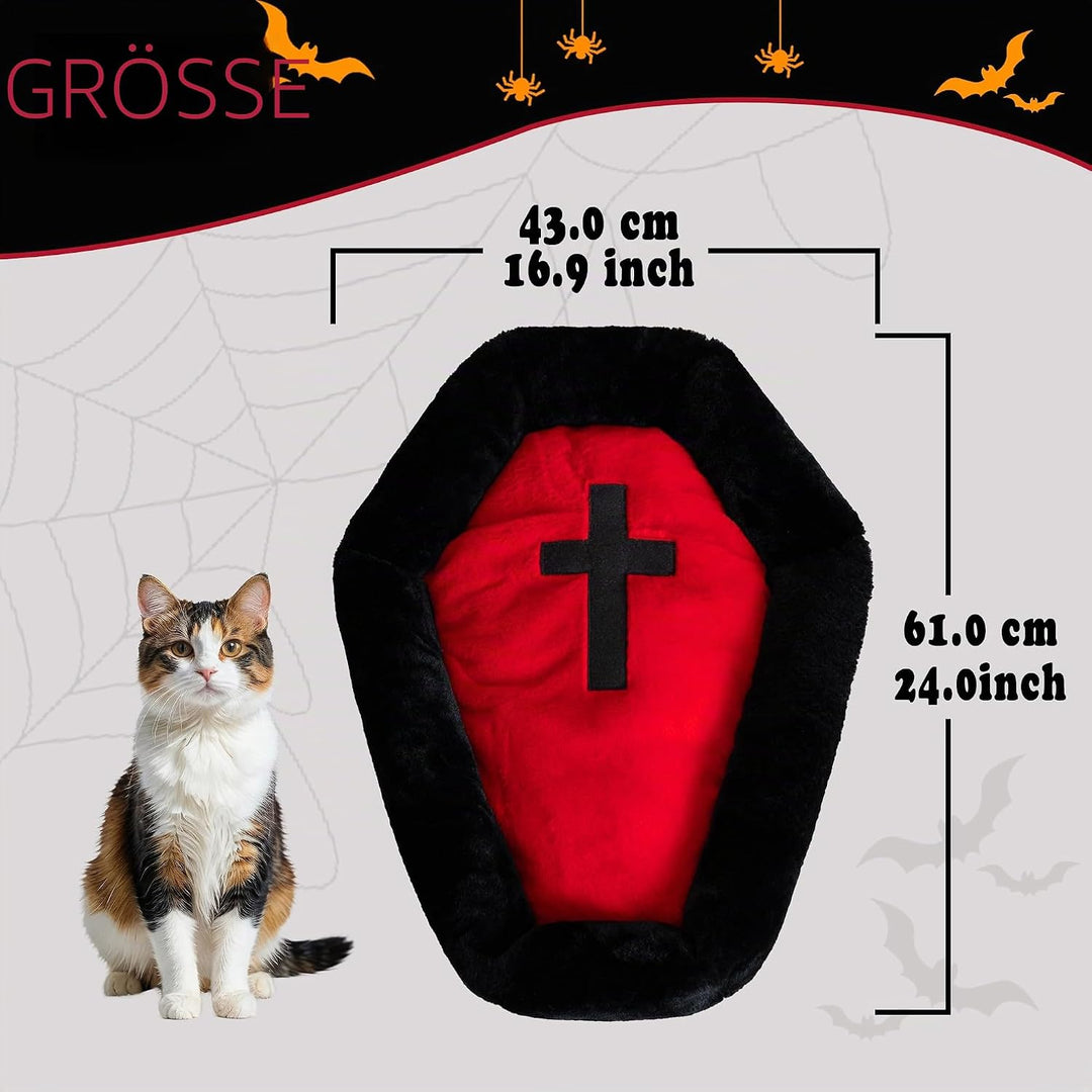 Fantasreen Gothic Katzenbett, waschbar, passend für Katzen bis zu 10kg – Sarg-Design, Gothic Haustie