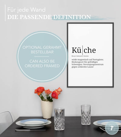 Papierschmiede® Definition: Küche, DIN A1 (59x84 cm), XXL Poster für Wohnzimmer, Schlafzimmer, Küche