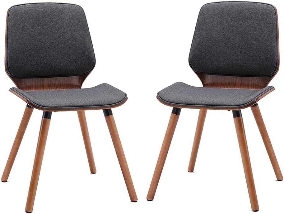 Mingone 2er-Set Esszimmerstühle Küchenstuhl Polsterstuhl im Wohnzimmer Loungesessel aus Massivholz D
