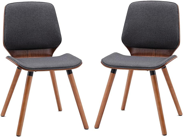 Mingone 2er-Set Esszimmerstühle Küchenstuhl Polsterstuhl im Wohnzimmer Loungesessel aus Massivholz D