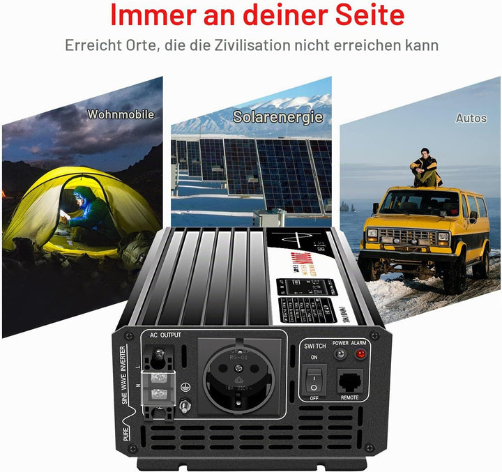 2000W reiner Sinus Wechselrichter LCD-Display DC 48V auf AC 230V 50HZ Solar Konverter für Zuhause Au